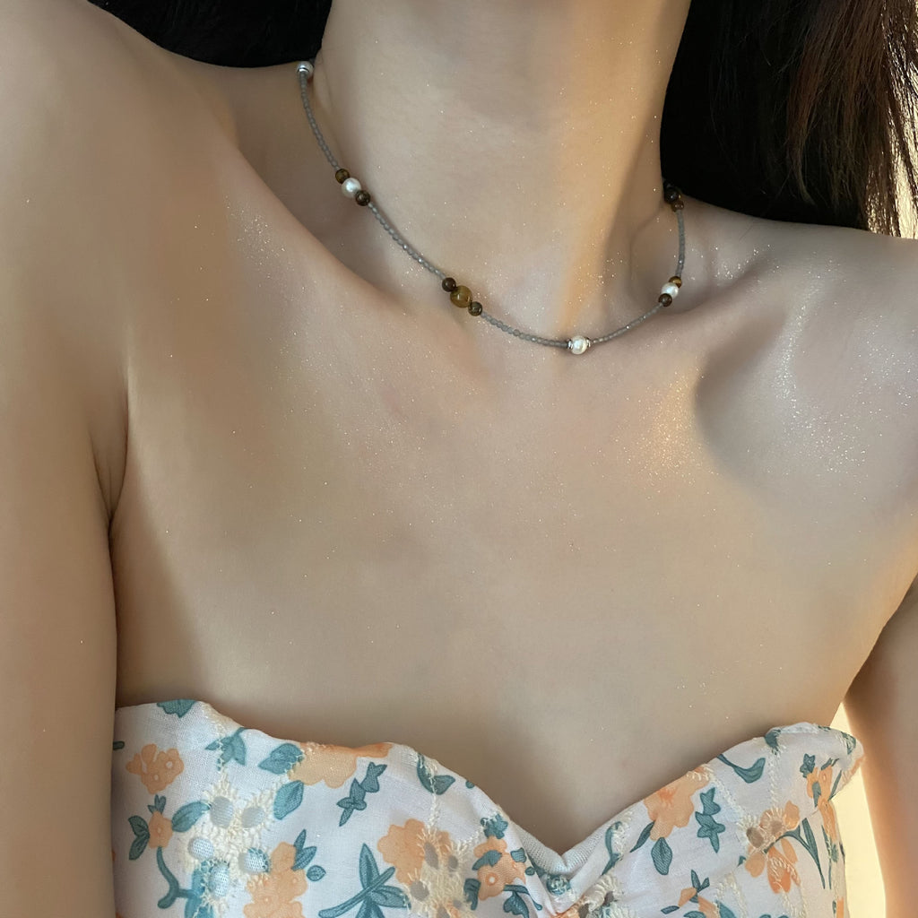 Tigereye Handmade Beaded Pearl Necklace - Beauty Accessories
