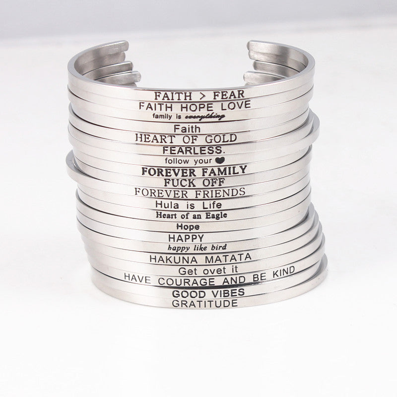 Engraving stainless steel bracelet - Beauty Accessories