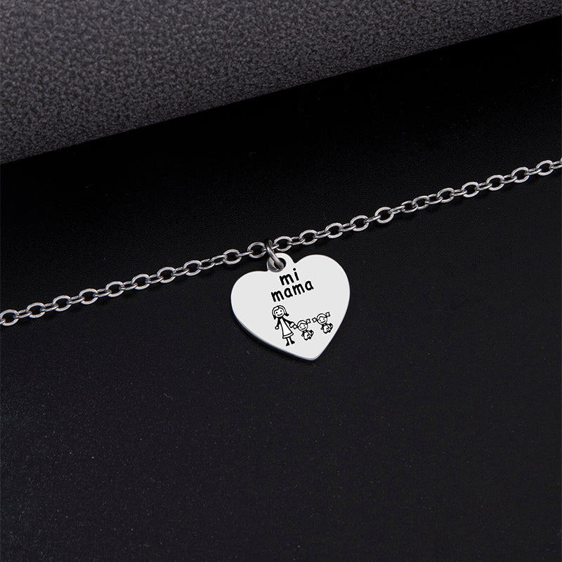 New Peach Heart Pendant Anklet Silver Stainless Steel Anklet - Beauty Accessories