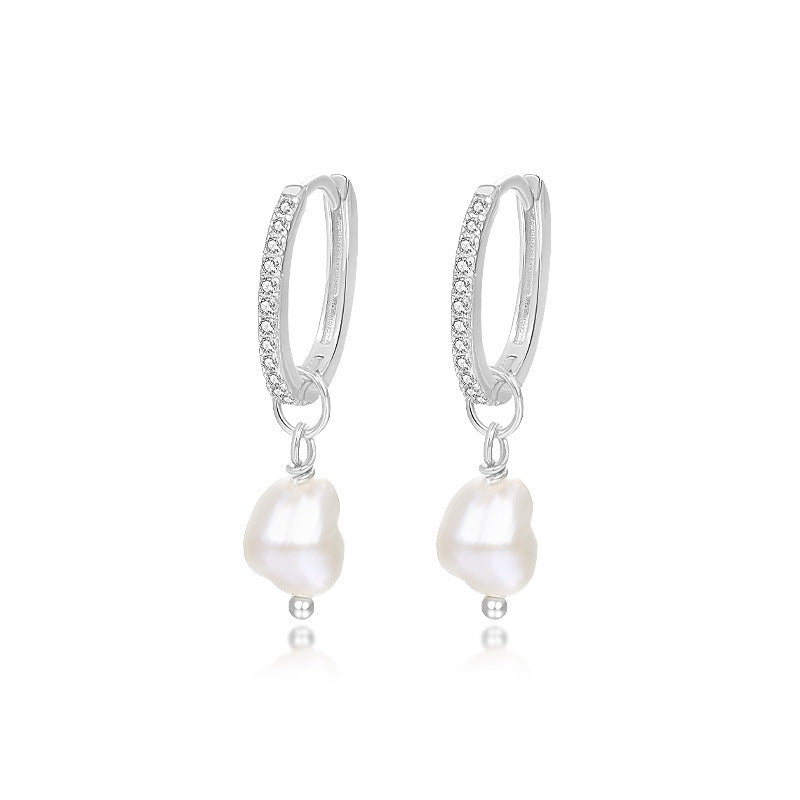 S925 Sterling Silver earrings Light Luxury Ball Bead Earrings Series Women's Retro