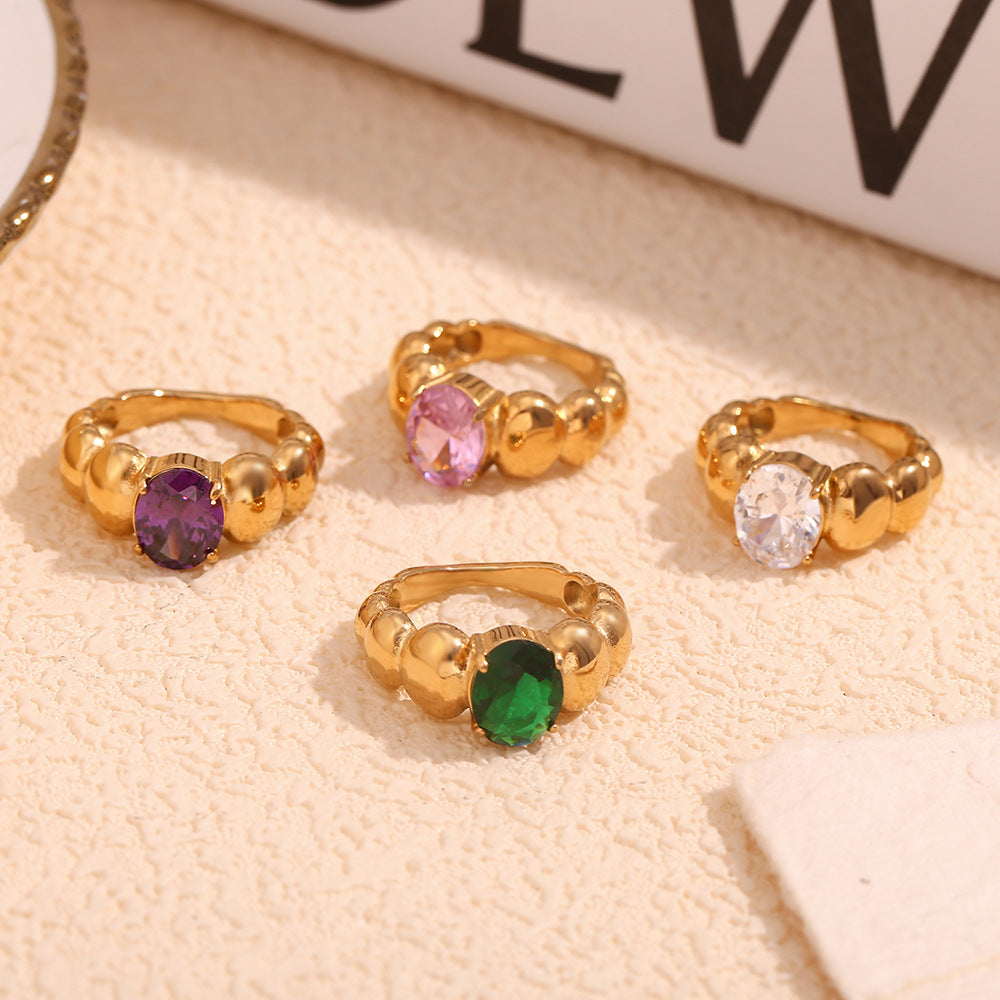 Temperament Vintage Stainless Steel Plated Ring - Beauty Accessories