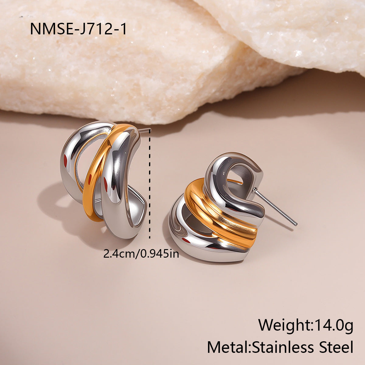 Stainless Steel Simple Design Earrings - Beauty Accessories