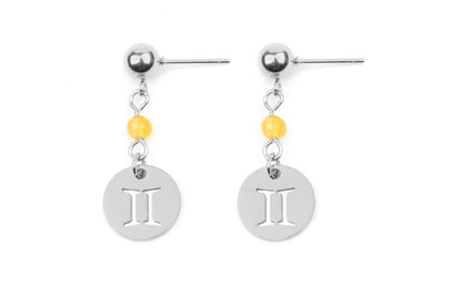 Stainless Steel Twelve Constellation Earrings - Beauty Accessories