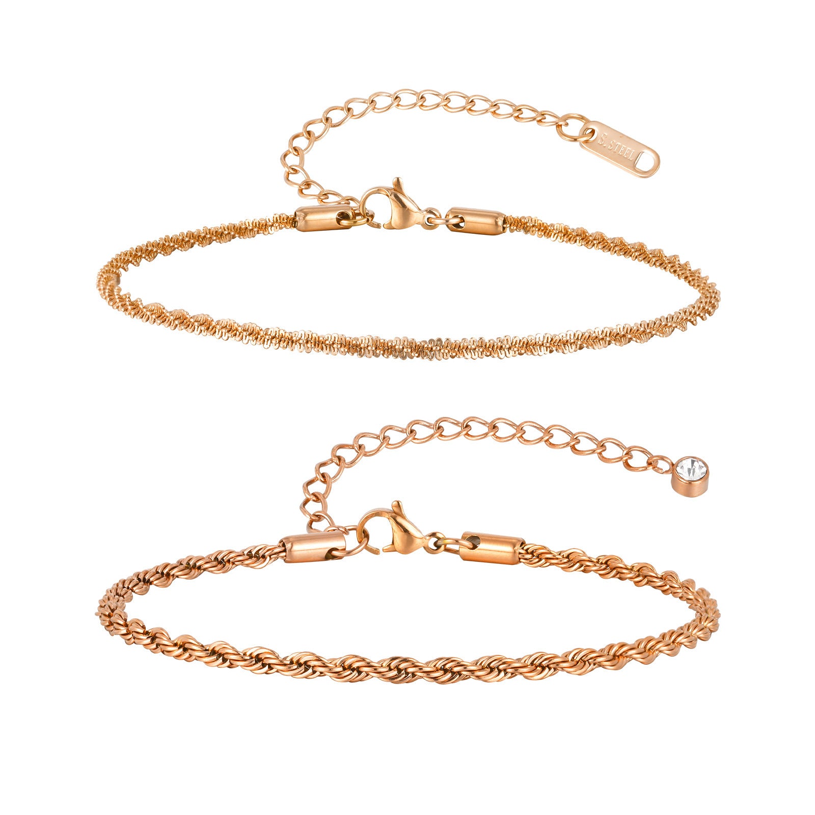 Fashion Summer Stainless Steel Hemp Flowers Chain Anklet - Beauty Accessories