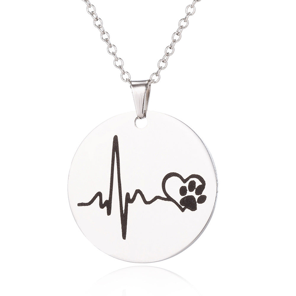Creative necklace dog cardiogram necklace - Beauty Accessories