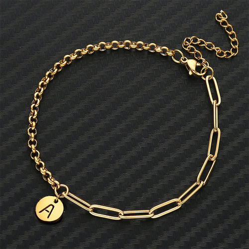 Fashionable And Simple Stainless Steel Letter Bracelet - Beauty Accessories