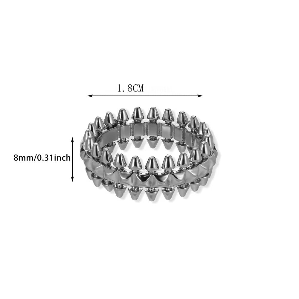18K Gold Stainless Steel Fashionable Lip Shaped Flower Ring - Beauty Accessories
