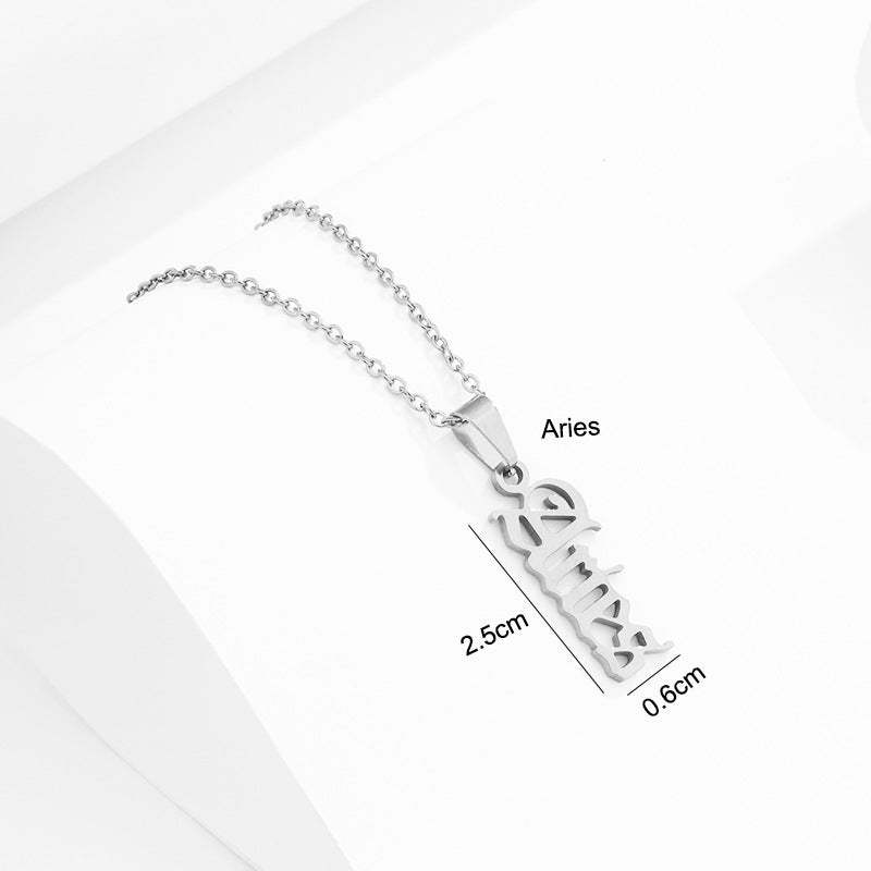 Stainless Steel Zodiac Necklace - Beauty Accessories