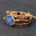 Natural Crystal Cluster Hand-woven Retro Leather Bracelet - Beauty Accessories