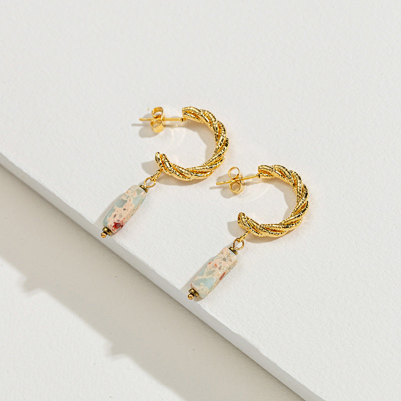 Women's Embossed Stainless Steel Earrings - Beauty Accessories