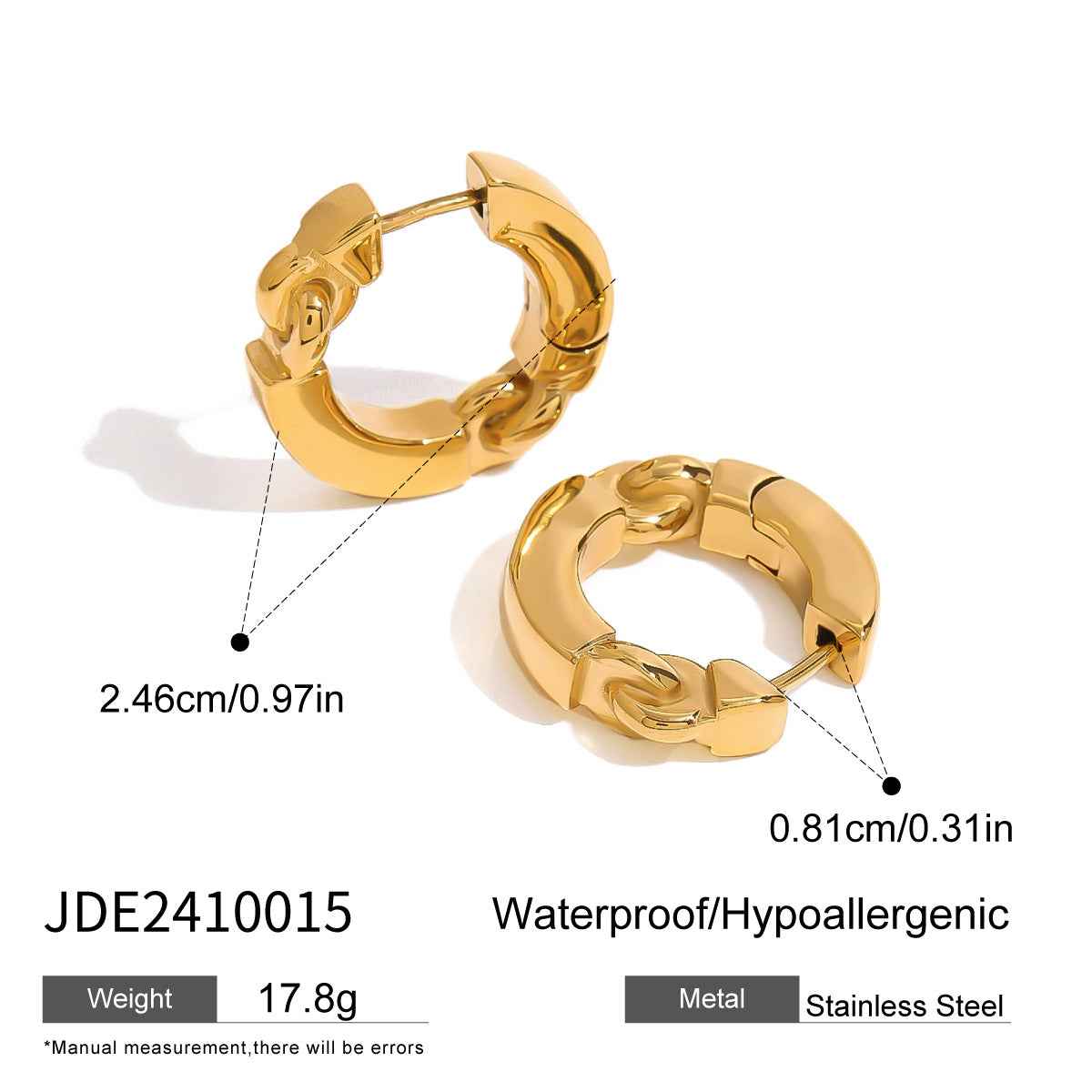 Stainless Steel Diamond Geometric Earrings
