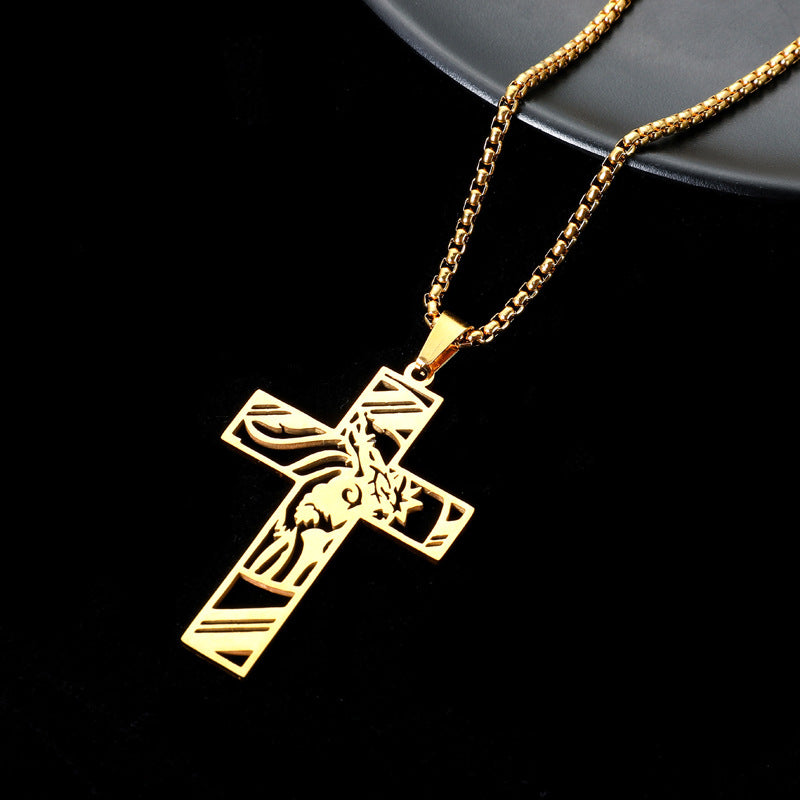Stainless Steel Cross Pendant Titanium Steel Necklace