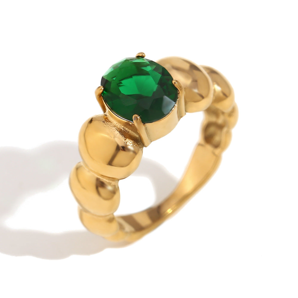 Temperament Vintage Stainless Steel Plated Ring - Beauty Accessories