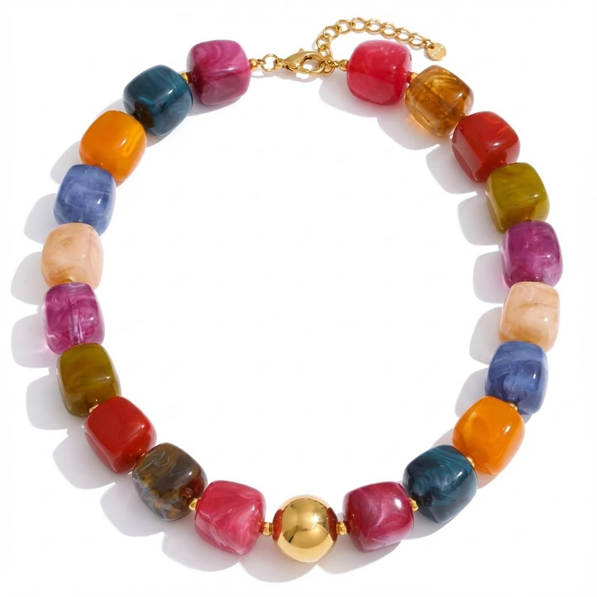 Bohemian Resin Bead Necklace - Beauty Accessories