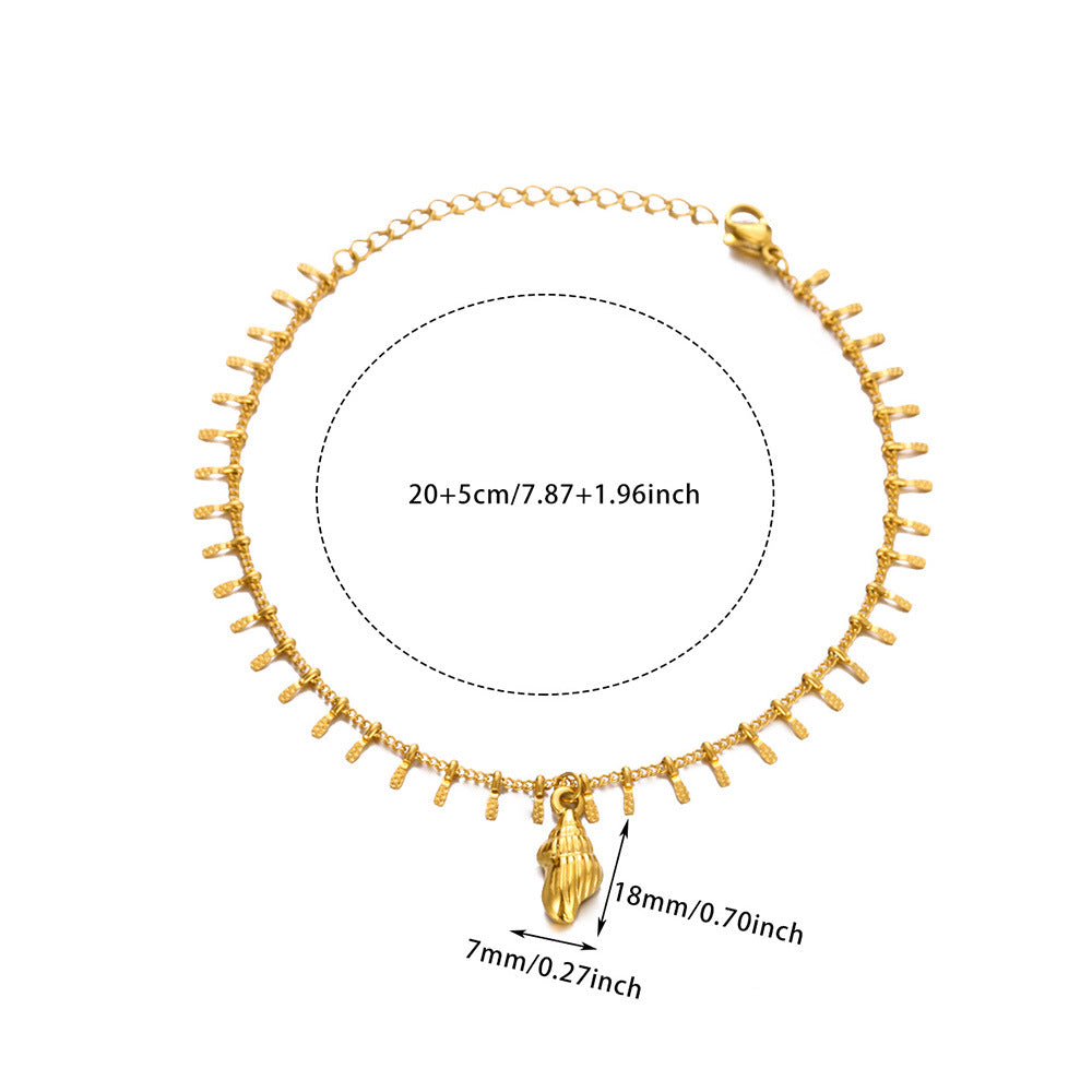 Tassel Anklet Gold Stainless Steel Waterproof Adjustable - Beauty Accessories