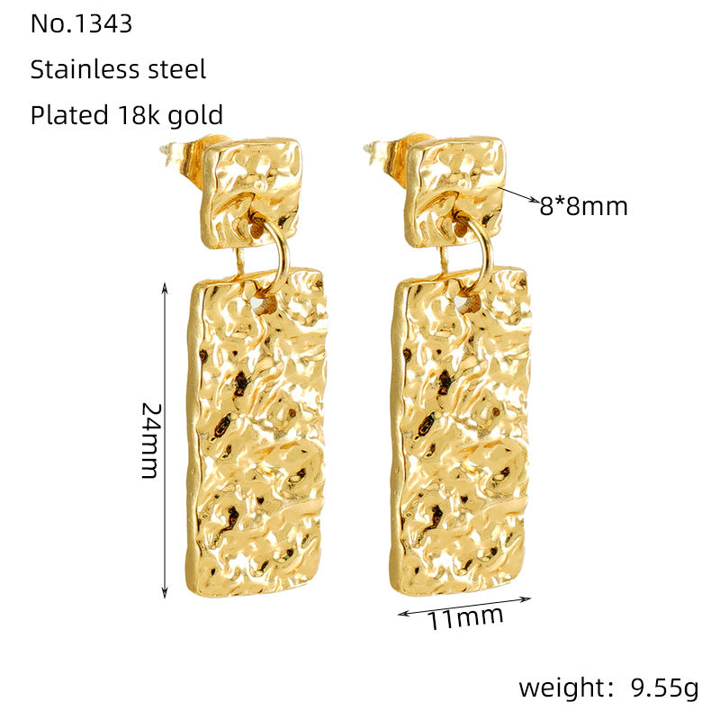 Fashion Stainless Steel Geometric Earrings - Beauty Accessories