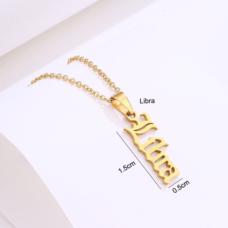 Stainless Steel Zodiac Necklace - Beauty Accessories