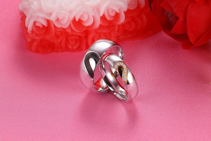 Stainless steel couple ring - Beauty Accessories