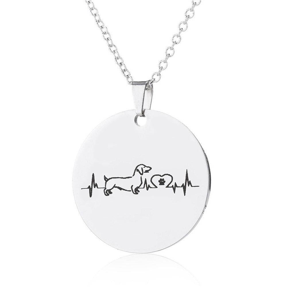 Creative necklace dog cardiogram necklace - Beauty Accessories