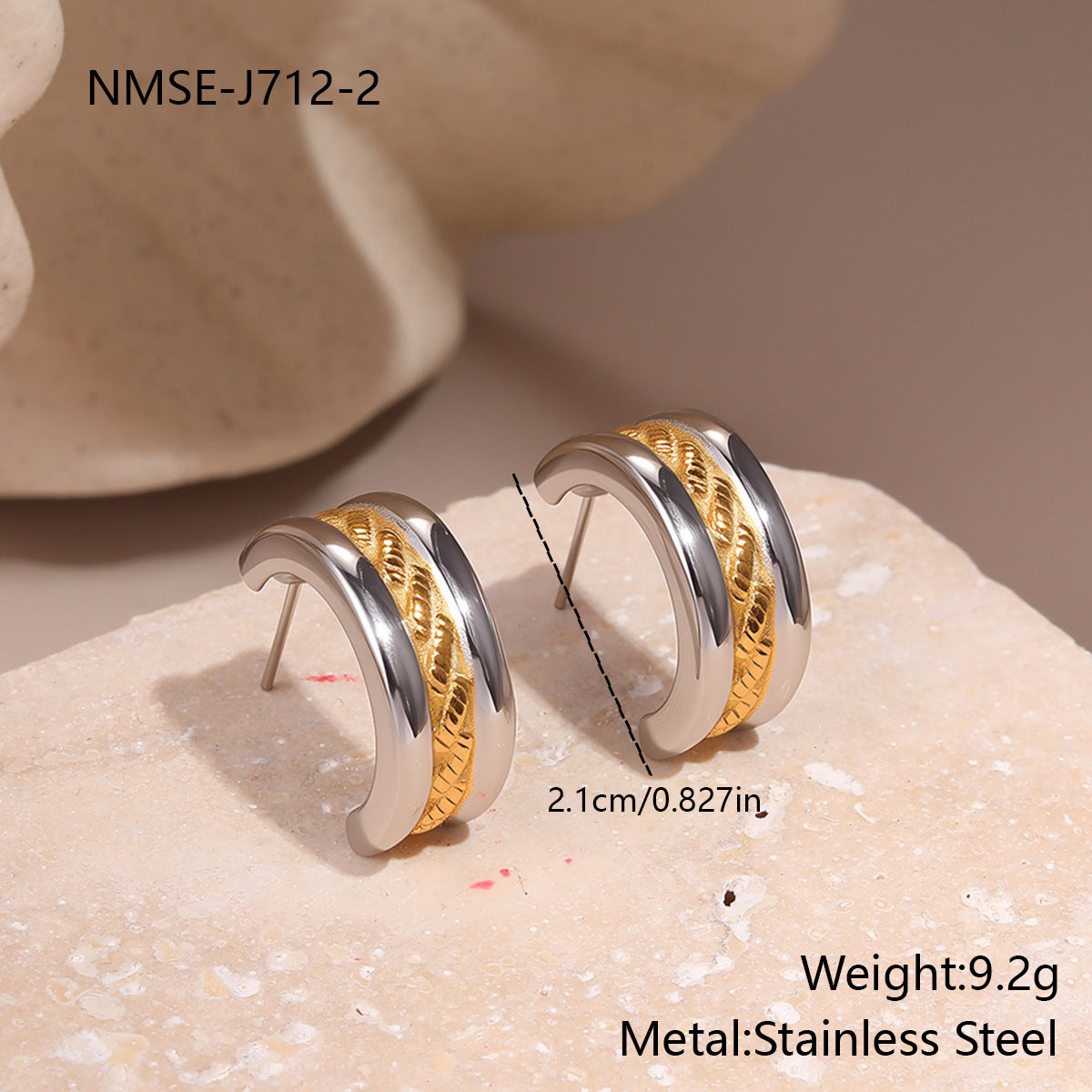 Stainless Steel Simple Design Earrings - Beauty Accessories