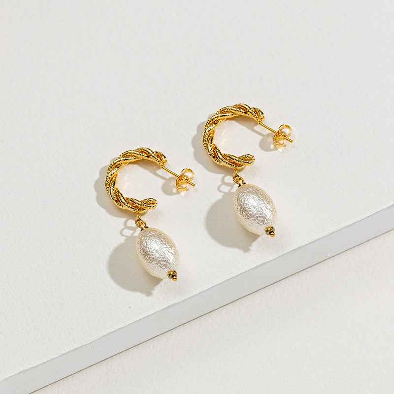Women's Embossed Stainless Steel Earrings