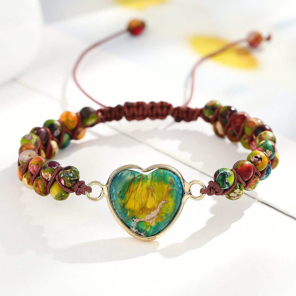 Natural Emperor Stone Heart-shaped Double-layer Bracelet - Beauty Accessories
