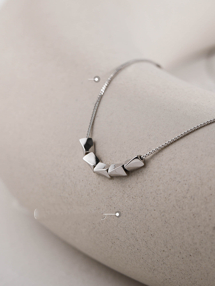 Necklace Female S925 Sterling Silver Transfer Beads Clavicle Chain - Beauty Accessories