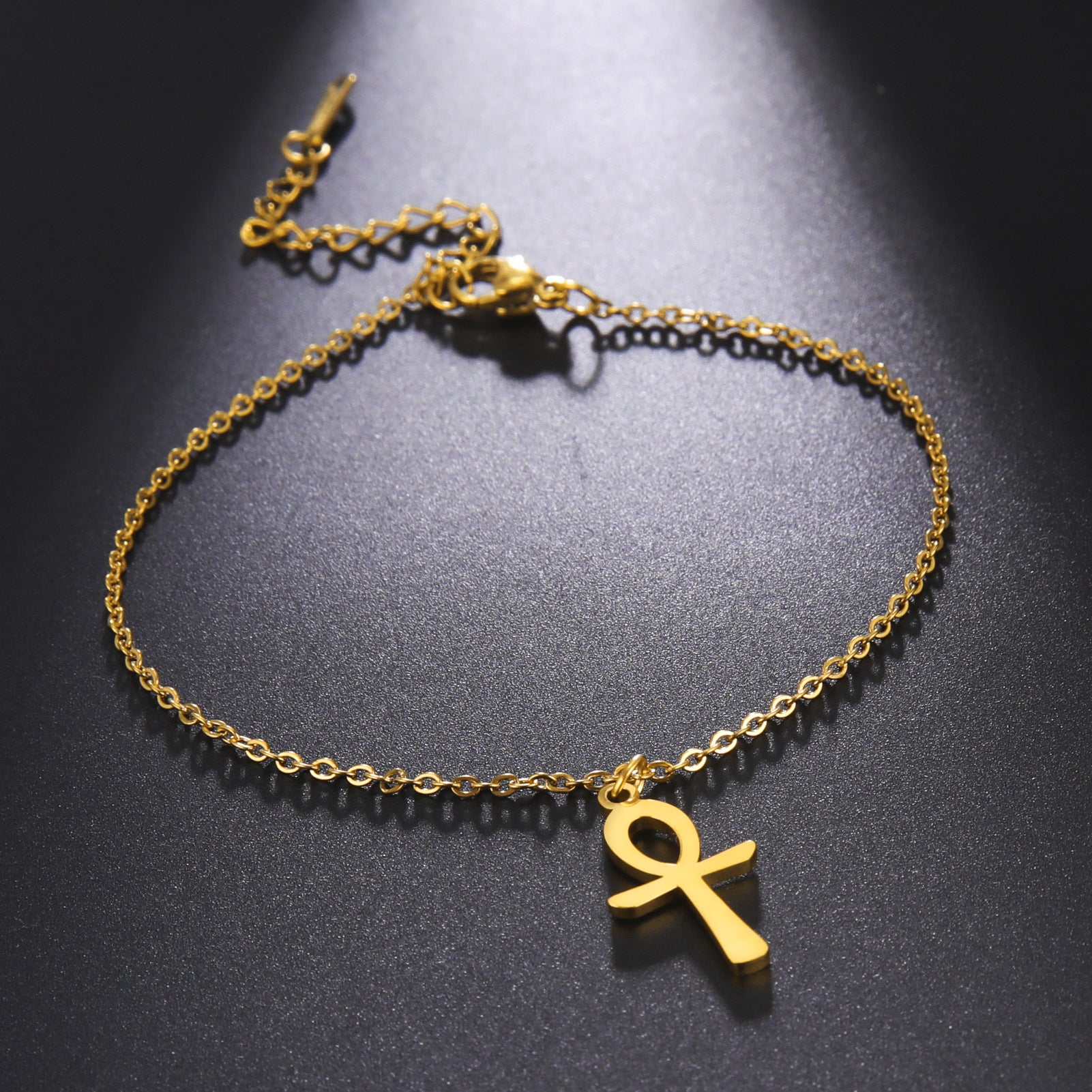 Cross Anklet Stainless Steel Egyptian Pendant - Beauty Accessories