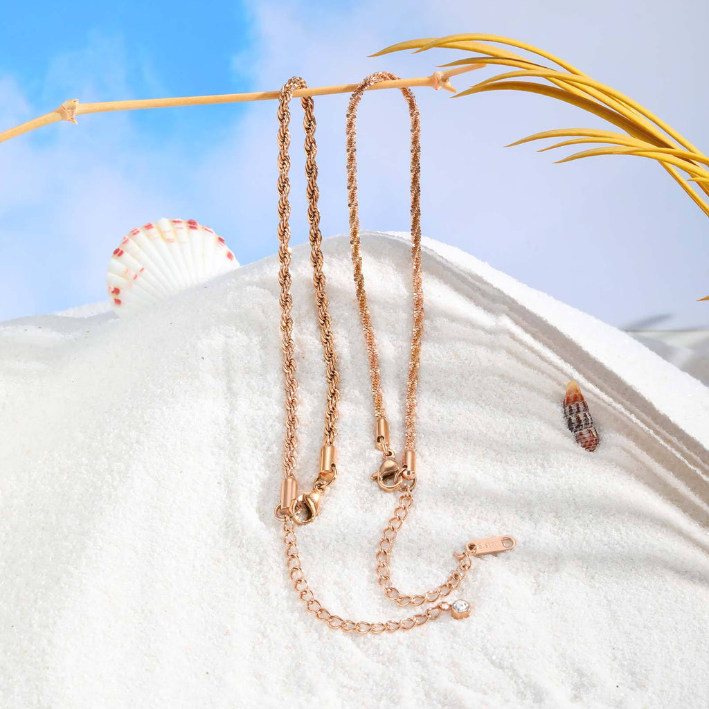 Fashion Summer Stainless Steel Hemp Flowers Chain Anklet - Beauty Accessories
