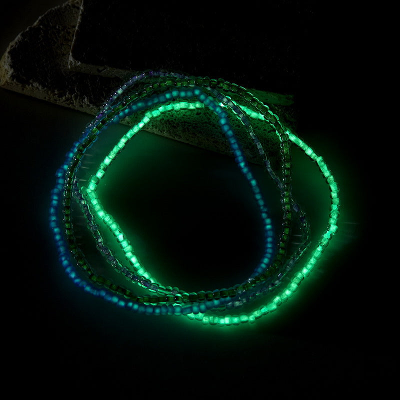 Luminous Bead Colored Beaded Anklet Bracelet - Beauty Accessories