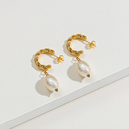 Women's Embossed Stainless Steel Earrings - Beauty Accessories