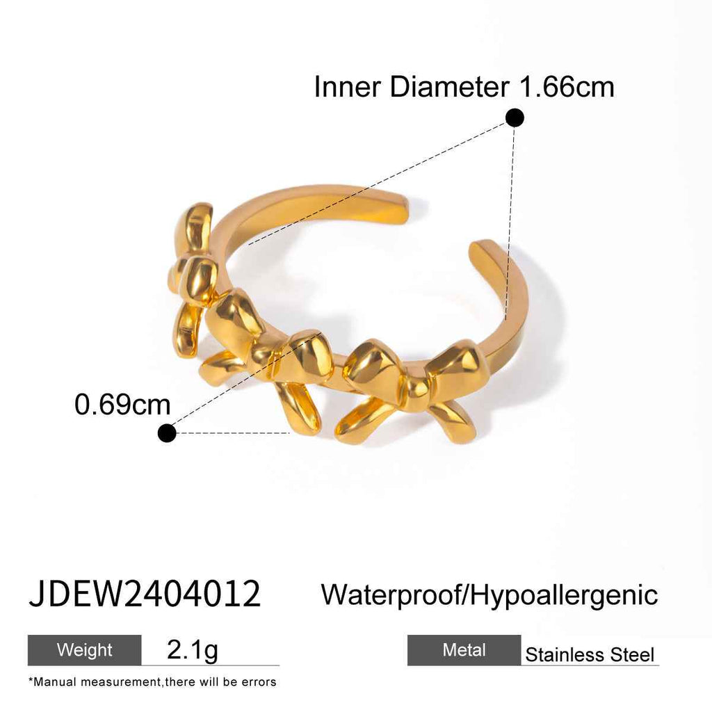 Stainless Steel Glossy Bow Earrings - Beauty Accessories