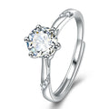 S925 Sterling Silver Diamond-studded Ring 1 Karat - Beauty Accessories