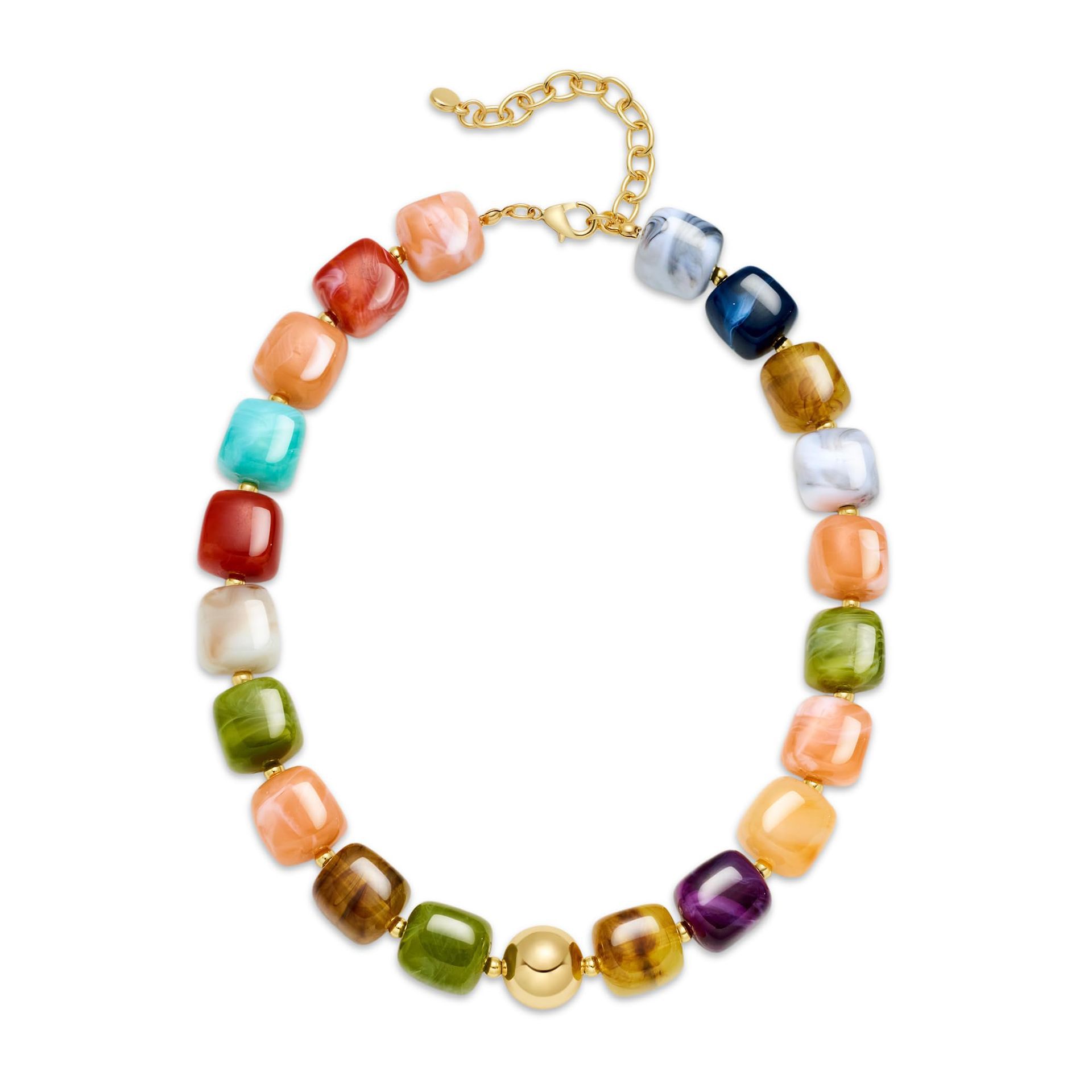 Bohemian Resin Bead Necklace - Beauty Accessories