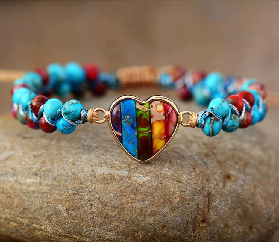 Lovely Natural Emperor Stone Heart Bracelet - Beauty Accessories