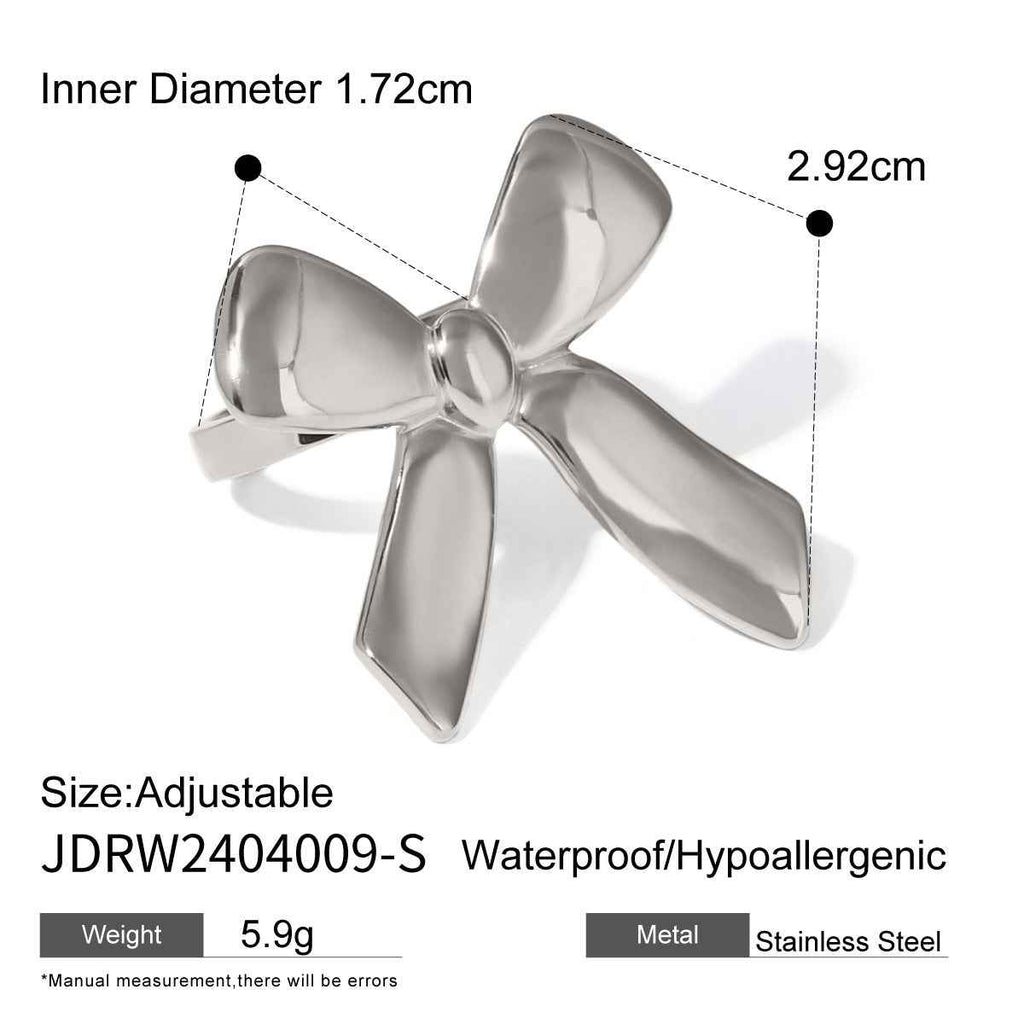 Stainless Steel Glossy Bow Earrings - Beauty Accessories