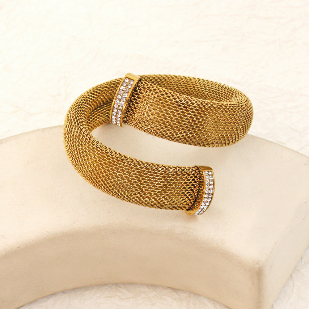Women's Mesh Cross Stainless Steel Bracelet - Beauty Accessories