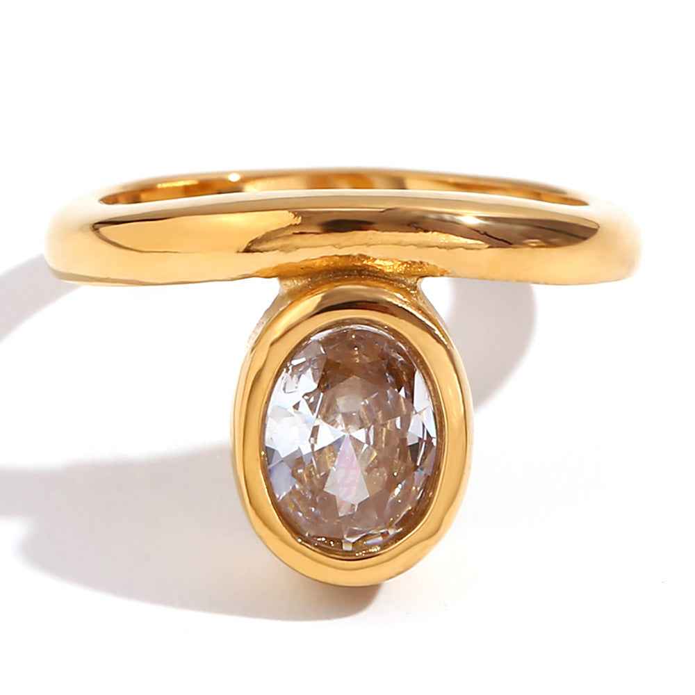 Minimalist Niche Personality Stainless Steel 18K Ring For Women - Beauty Accessories