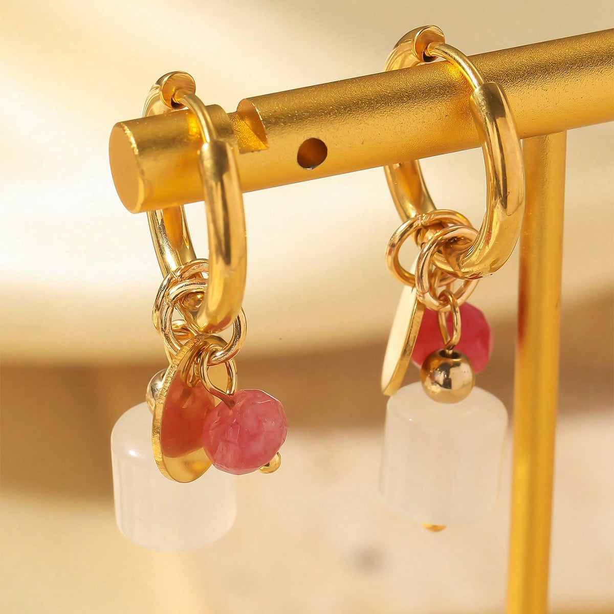 Bohemian Style Natural Stone Turquoise Eardrops - Beauty Accessories
