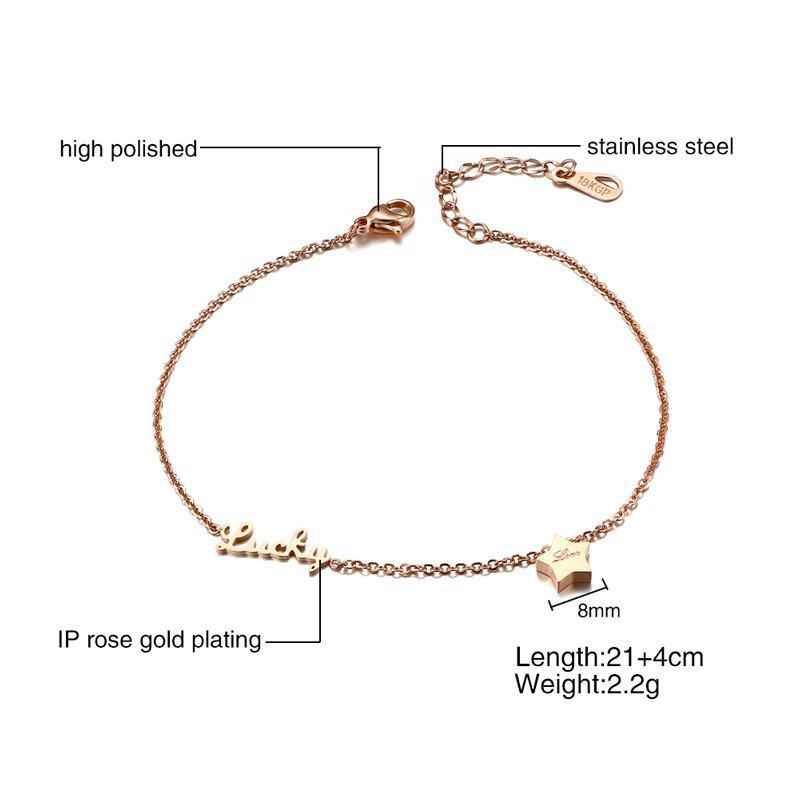 English Pomegranate Bell Lucky Star Stainless Steel Rhinestone Anklet - Beauty Accessories