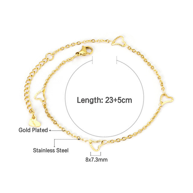 Stainless Steel Anklet Chain Foot Ornaments Female Casual Retro Travel Beach Anklet - Beauty Accessories