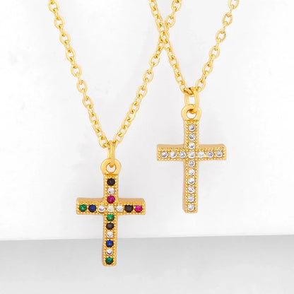 Zircon cross pendant necklace - Beauty Accessories