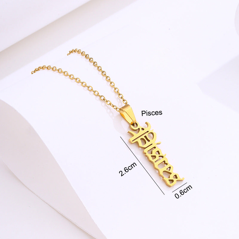 Stainless Steel Zodiac Necklace - Beauty Accessories