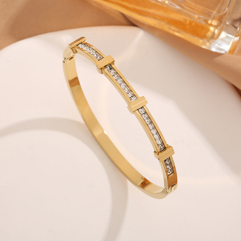 Rhinestone Bracelet Simple Zircon Double Layer - Beauty Accessories