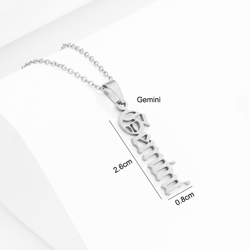 Stainless Steel Zodiac Necklace - Beauty Accessories