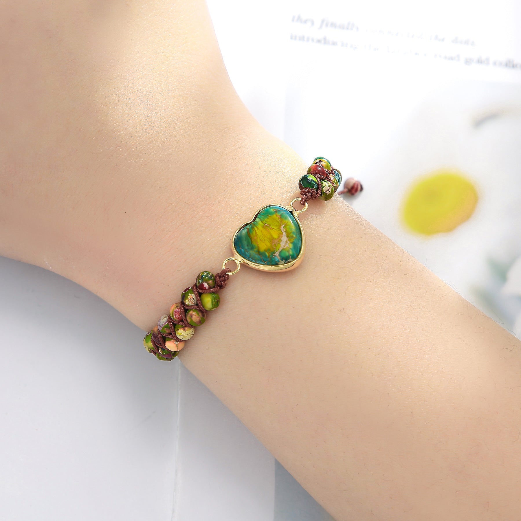 Natural Emperor Stone Heart-shaped Double-layer Bracelet - Beauty Accessories