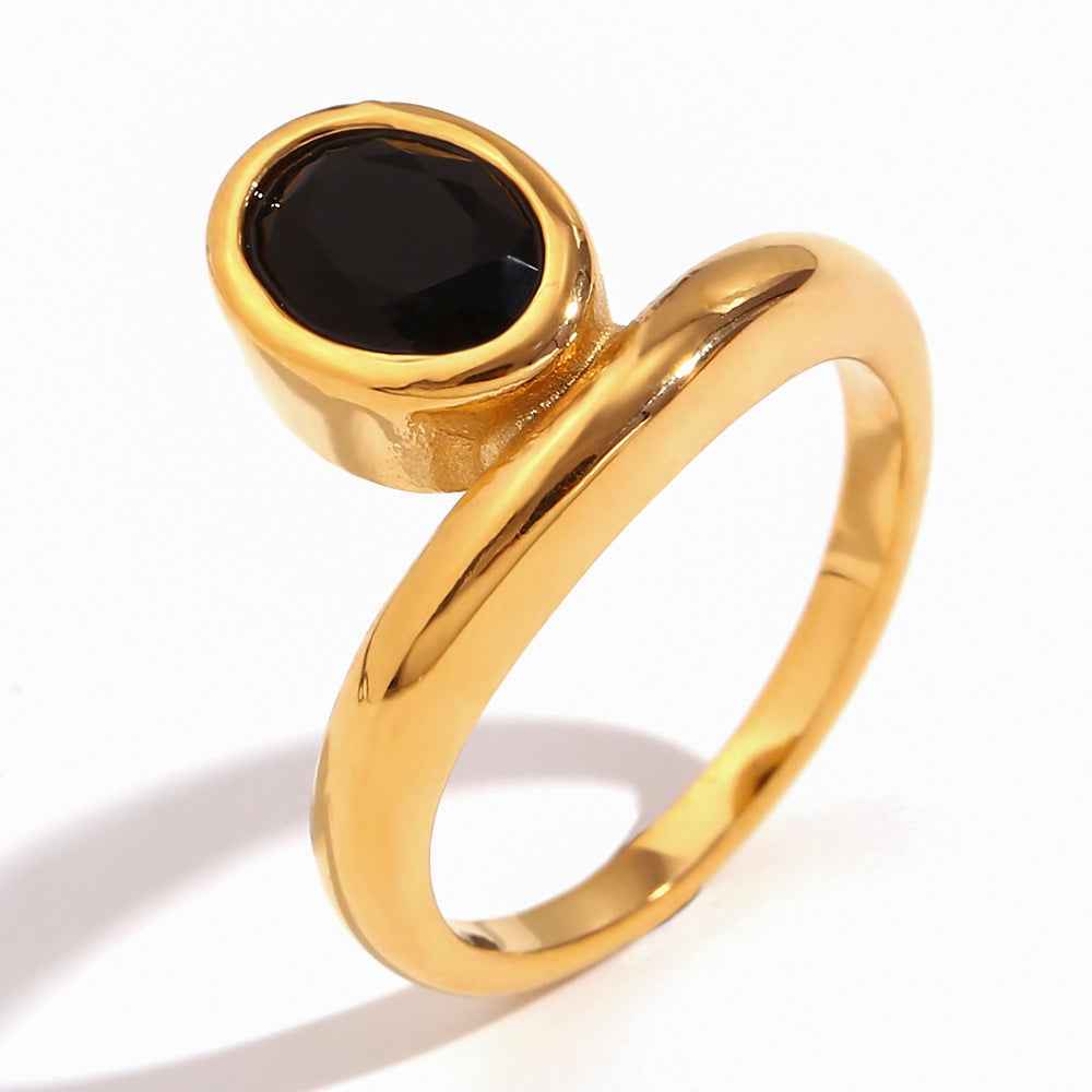 Minimalist Niche Personality Stainless Steel 18K Ring For Women