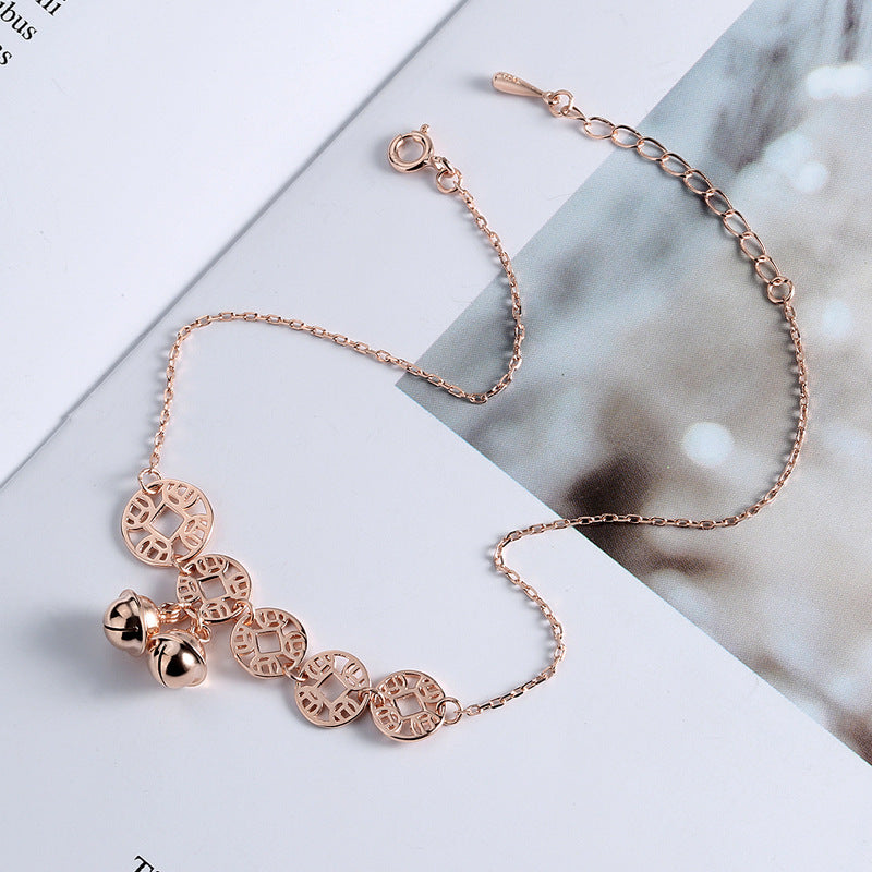 Rose Gold Bells Anklet Boho Stainless Steel - Beauty Accessories