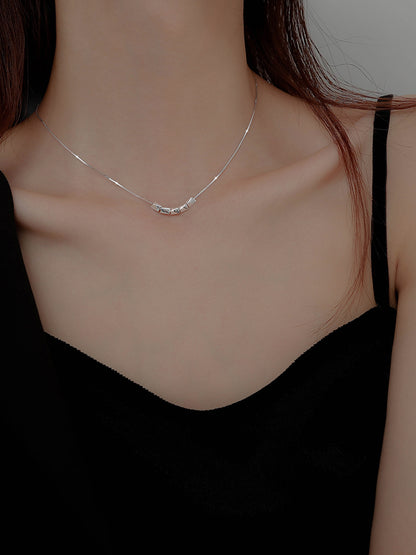 Necklace Female S925 Sterling Silver Transfer Beads Clavicle Chain - Beauty Accessories