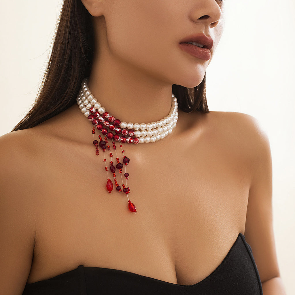 Women's Fashion Gothic Pearl Necklace - Beauty Accessories